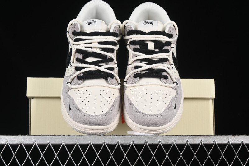 Nike SB Dunk Low Stussy Bandana Black Swoosh Anniversary Custom Low-Top Casual Skate Shoes - SJ2068-306