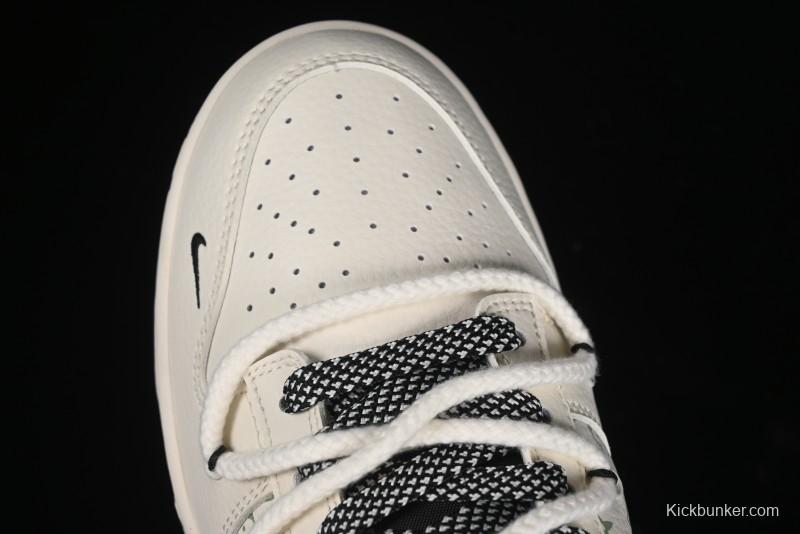Nike SB Dunk Low Violent Bear Series - Lace-Up Beige with Black Swoosh Anniversary High-End Custom Low-Top Casual Sneakers - SJ2068-291
