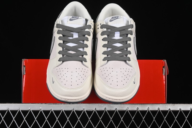 Nike SB Dunk Low Supreme Collaboration - Beige Grey Pig Anniversary High-End Custom Low-Top Casual Skate Shoes - XX2025-188