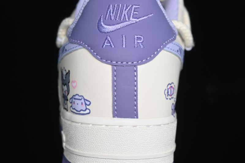 Nike Air Force 1 Low Kuromi Casual Sneakers with Lace-Up Design - BD7701-220