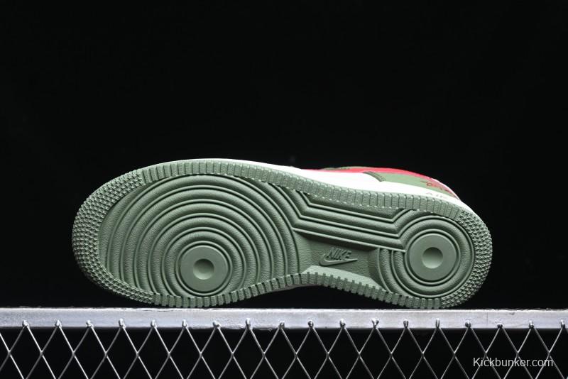 Nike Air Force 1 '07 Low Stussy Collaboration - Snake Green Low-Top Casual Sneakers - KK1988-028