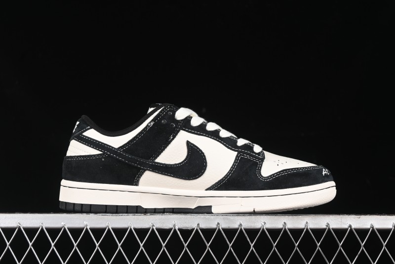 Nike SB Dunk Low Stussy Collaboration - Embroidered Black Swoosh Anniversary Custom Low-Top Casual Sneakers - MM1089-034