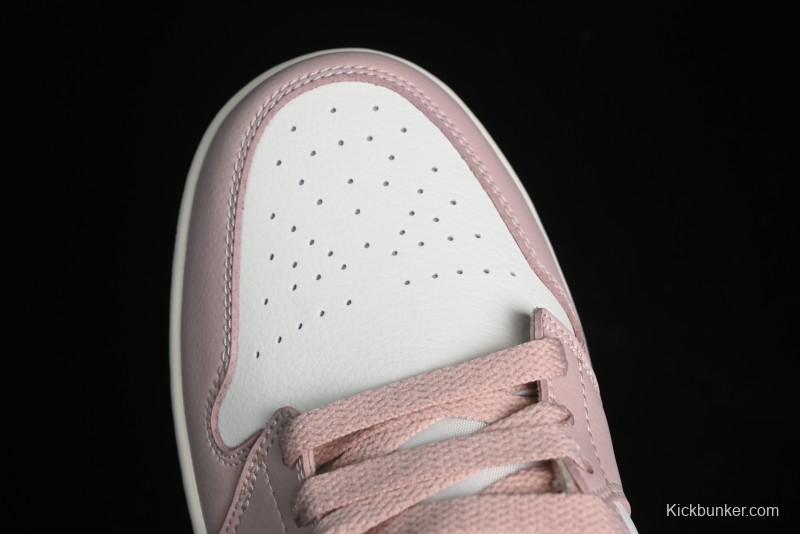 Nike Air Jordan 1 Mid AJ1 Basketball Shoes in Khaki Pink - BQ6472-620