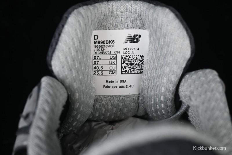 New Balance 990 Series Premium Retro Running Shoes with Carbon Fiber Midsole - M990BK6