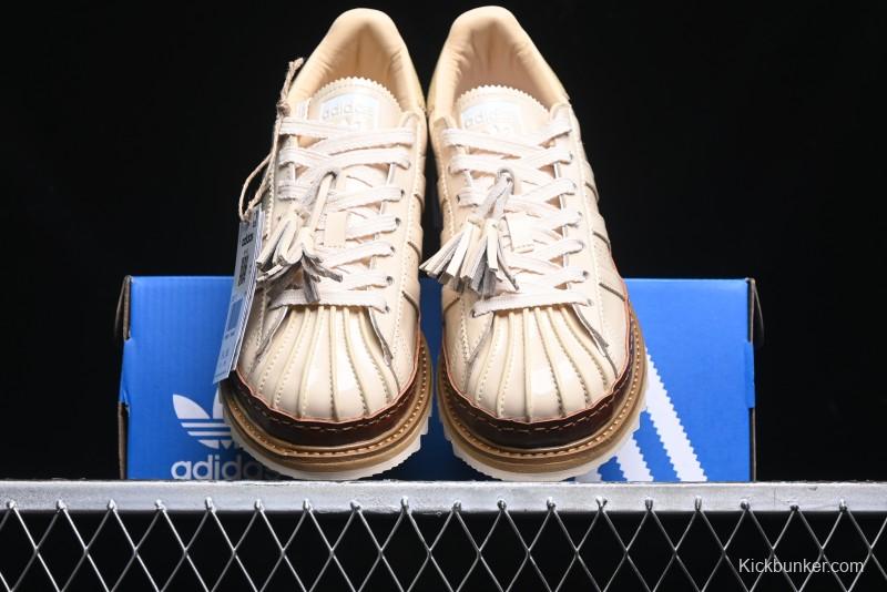 Adidas Clot x Superstar JQ6117 Shell Toe Sneakers with Preppy Style and Perforated Design - JQ6117