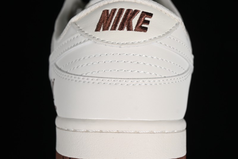Nike SB Dunk Low LV Collaboration - Double Swoosh Beige Brown Anniversary High-End Custom Low-Top Casual Skate Shoes - XX2025-309