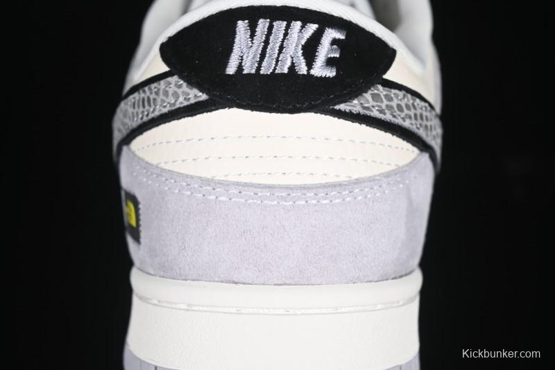 Nike SB Dunk Low The North Face Year of the Snake Grey White Grey Swoosh Anniversary Custom Low-Top Casual Skate Shoes - KK1333-019