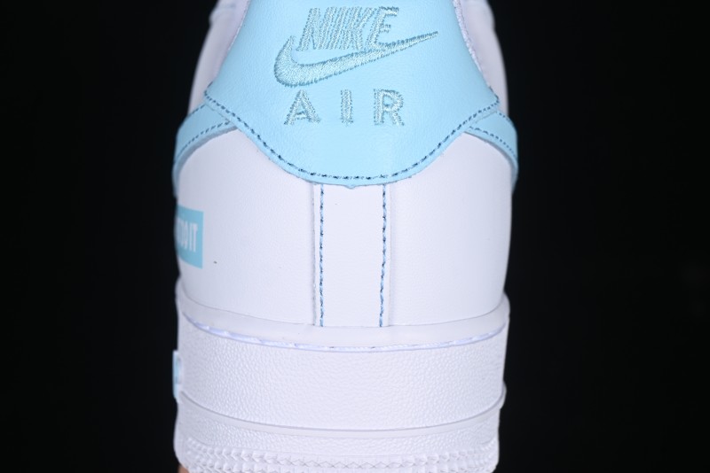 Nike Air Force 1 '07 Low Casual Sneakers with White & Blue Swoosh - CW2288-026