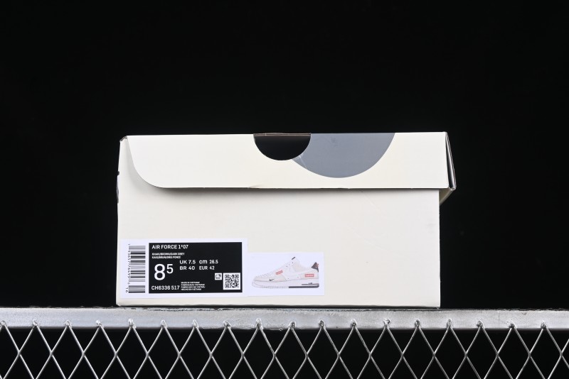 Nike Air Force 1 '07 Low Supreme Collaboration - Beige Grey Woven Label Casual Sneakers - CH6336-517