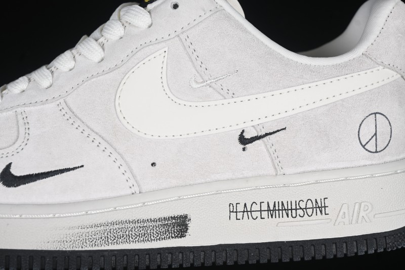Nike Air Force 1 '07 Low Grey Pig Suede Graffiti Casual Sneakers - DF0188-035