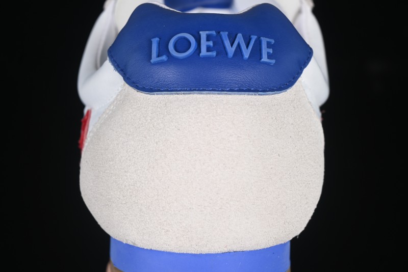 Loewe Ballet Runner 2.0 Sneakers Retro Style Low-Profile Casual Sports Shoes with Asymmetric Toe Design - White Blub