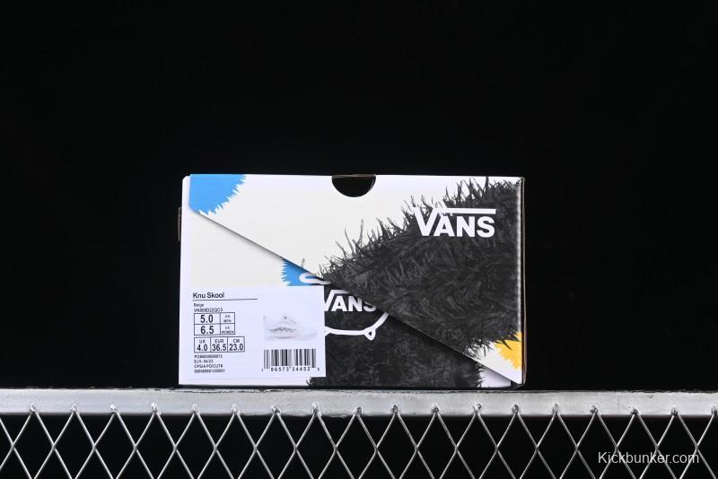 Vans Knu Skool Pearl White Chunky Sneakers with D-Ring Lacing System - VN000D22QC5