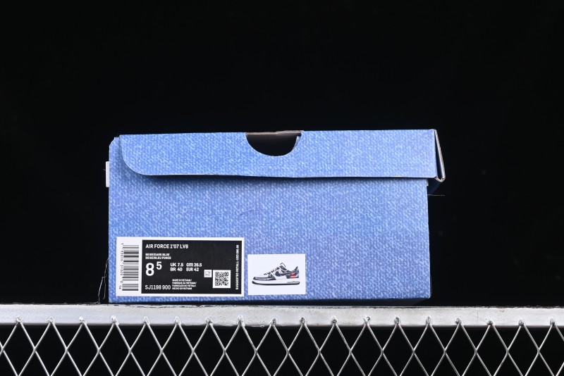 Nike Air Force 1 '07 Low Levi's Collaboration Light Blue Denim Drawstring Casual Sneakers - SJ1198-900