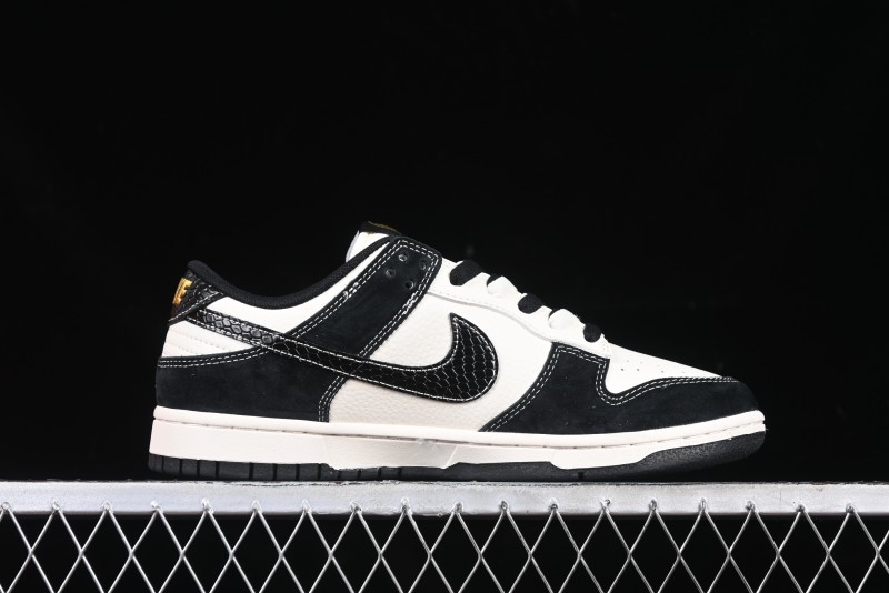 Nike SB Dunk Low Supreme Year of the Snake Limited Edition Black Snake Print Low-Top Casual Sneakers - XS1086-016