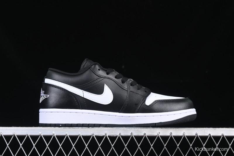 Nike Air Jordan 1 Low Retro Basketball Shoes in Black and White - 553558-043