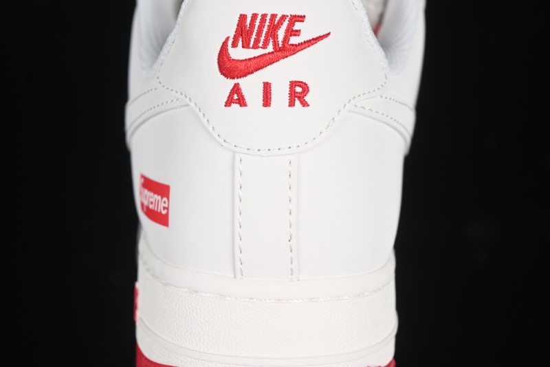 Nike Air Force 1 '07 Low Supreme Collaboration Beige Red Color Block Low-Top Casual Sneakers - BB7577-216