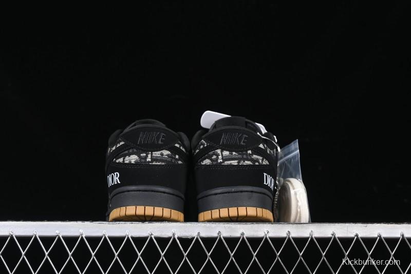 Nike SB Dunk Low APE Collaboration - Camouflage Black Swoosh Anniversary Custom Low-Top Casual Sneakers - KK1333-017