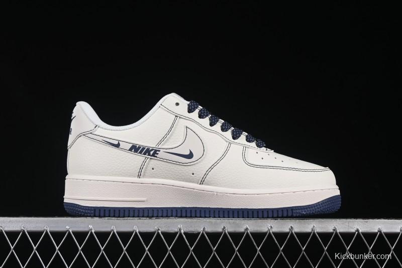 Nike Air Force 1 '07 Low Stussy Collaboration Grey Swoosh Casual Sneakers - HH7518-063