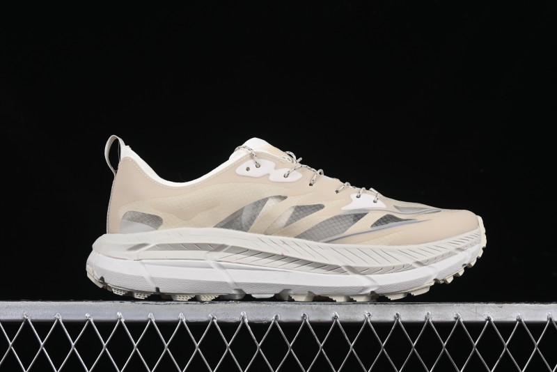 HOKA ONE ONE Satisfy Running Mafate Trail Low-Cut Cushioned Outdoor Hiking Shoes - 1157050 BONE