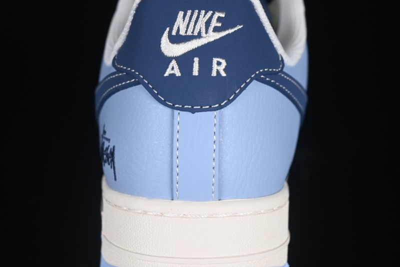 Nike Air Force 1 '07 Low Stussy Collaboration Dual-Tone Sky Blue Low-Top Casual Sneakers - XS1958-516