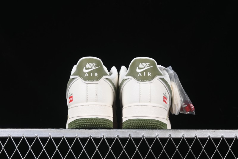 Nike Air Force 1 '07 Low Stone Island x Supreme Collaboration Beige Green Swoosh Low-Top Casual Sneakers - BB1616-301