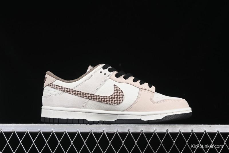 Nike SB Dunk Low Dior Collaboration Cream Coffee Floral Swoosh Anniversary Custom Low-Top Casual Sneakers - DJ2024-097