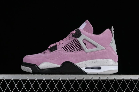 Nike Air Jordan 4 Retro "Orchid" Sneakers with Suede Upper and Cement Grey Accents - AQ9129-501