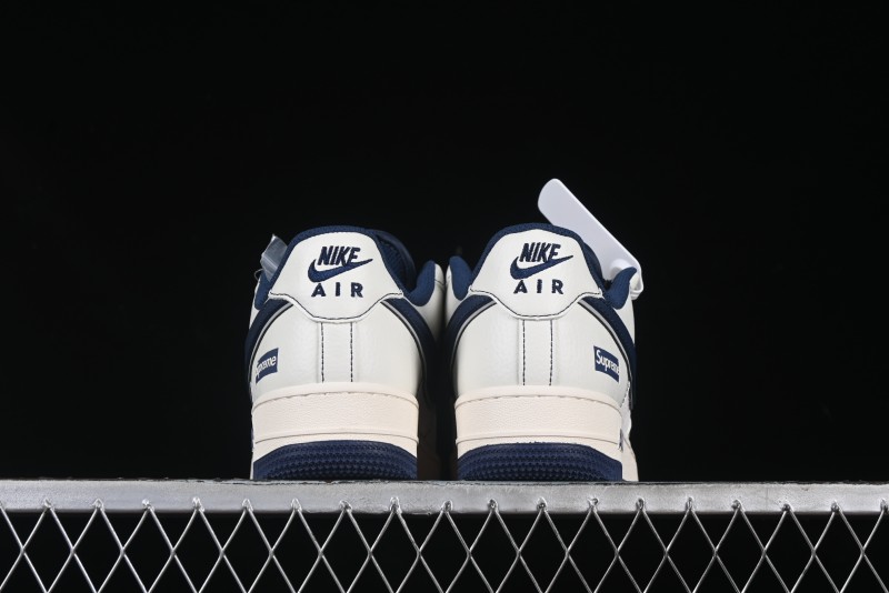 Nike Air Force 1 '07 Low Supreme Collaboration Navy Blue Line Low-Top Casual Sneakers - XZ6188-019
