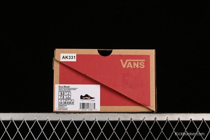 Vans Classics Knu Skool Retro Sneakers with Embroidered Graffiti Design and Thick Tongue - VN000CS00ZB