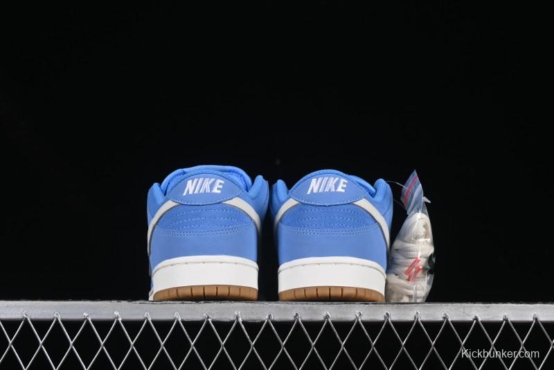 Nike SB Dunk Low Pro ISO Skateboarding Shoes in University Blue with White Swoosh - FJ1674-401