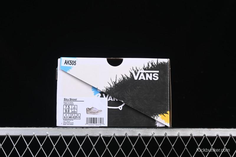 Vans Knu Skool Pearl White Grey Low Top Casual Skate Shoes - VN0007QDBGE