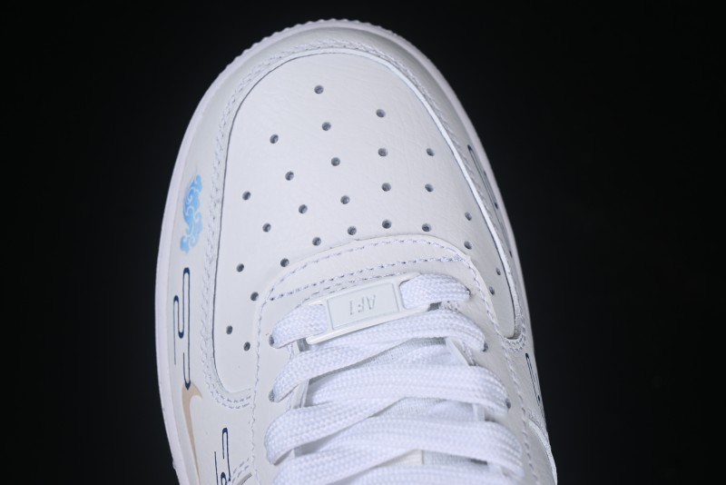 Nike Air Force 1 '07 Low Casual Sneakers with Erciyuan Hand-Painted Graffiti Lingzhu Aobing Design - HF0022-010