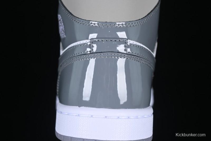 Nike Air Jordan 1 Mid AJ1 White Grey Mid Top Casual Sneakers - HF3193-100