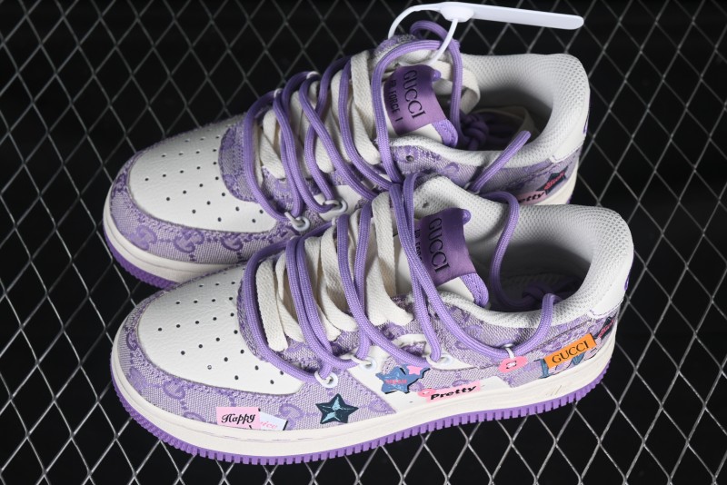 Nike Air Force 1'07 Low "Purple Star" Custom Casual Sneakers - BD7700-220
