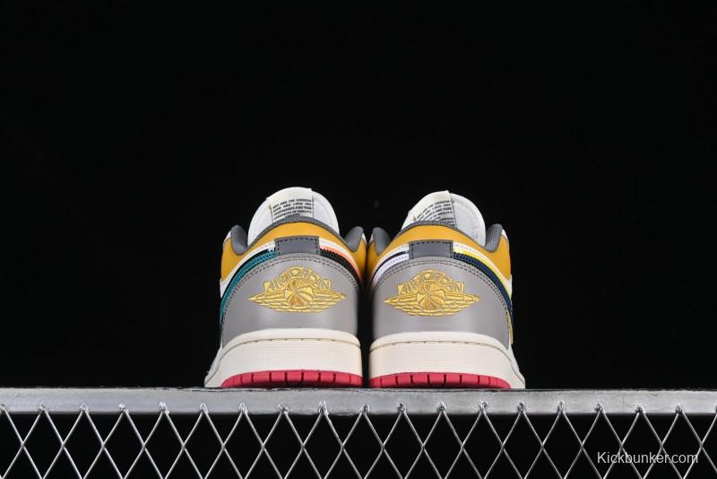 Nike Air Jordan 1 Low AJ1 Mismatched Swoosh Casual Sneakers - HV4511-133
