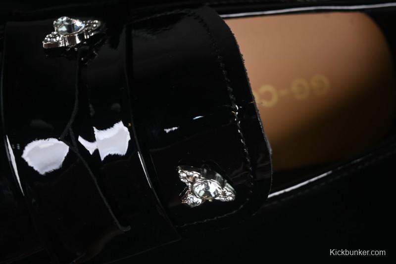 Black Patent Chunky Platform Loafers with Metal Embellishments