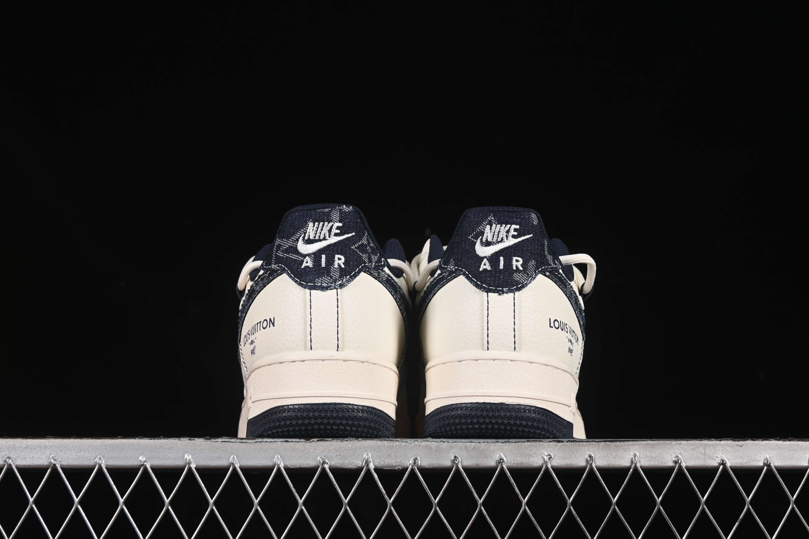 Nike Air Force 1 '07 Low LV Collaboration Black Denim Hook Drawstring Casual Sneakers - DM6868-060