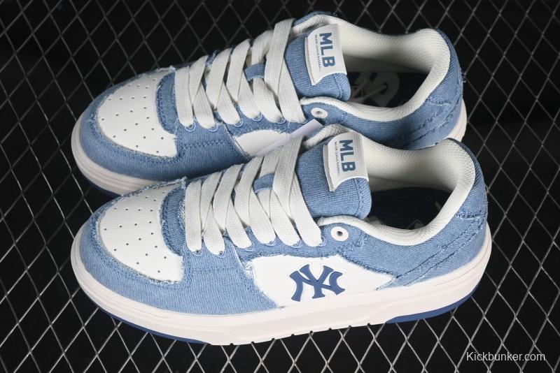 New York Yankees MLB Chunky Liner Lightweight Platform Sneakers with Hook and Loop Closure - 3ASXV015N50BLS