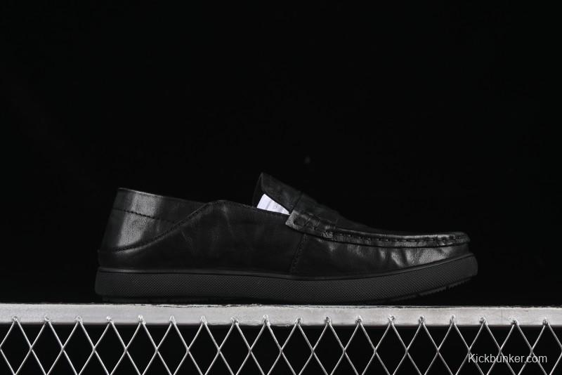 ECCO Soft Moc Summer Genuine Leather Breathable Slip-On Driving Shoes - 63516801001