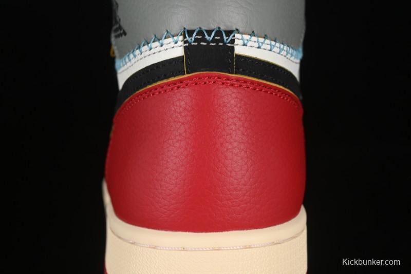 Nike Union x Air Jordan 1 Retro High Basketball Shoes Shadow Chicago - HV8563-600