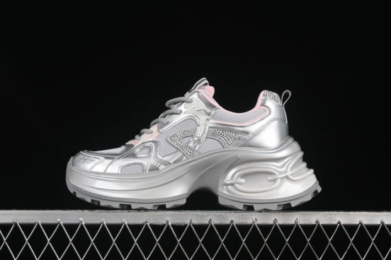 GG-CC 25ss New Platform Chunky Sneakers with 7CM Height Increase and Irregular Design - 668-2 Silver