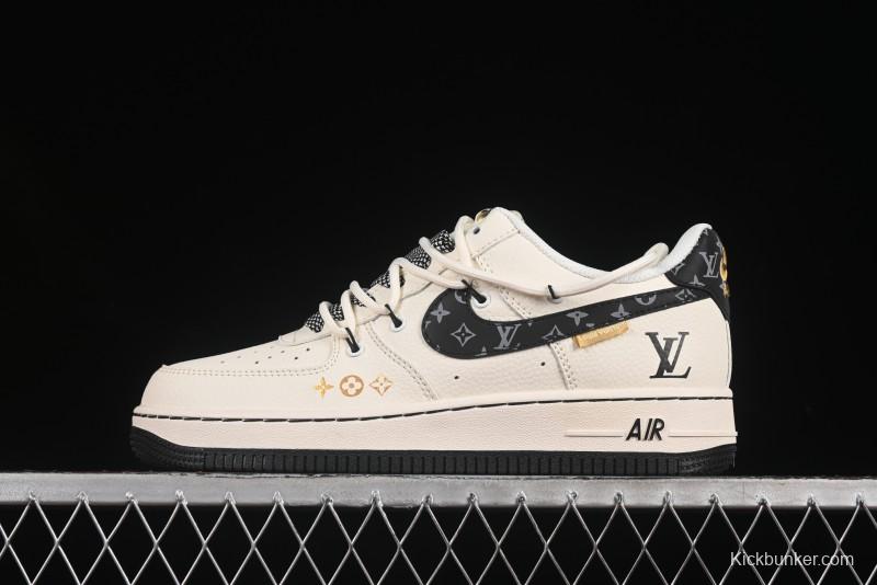 Nike Air Force 1 '07 Low LV Collaboration Blue Swoosh Drawstring Casual Sneakers - DM6868-061