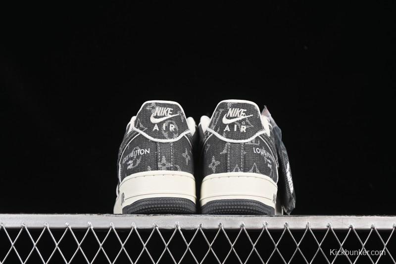 Nike Air Force 1'07 Low LV Collaboration Black Denim Casual Sneakers - SC9207-530