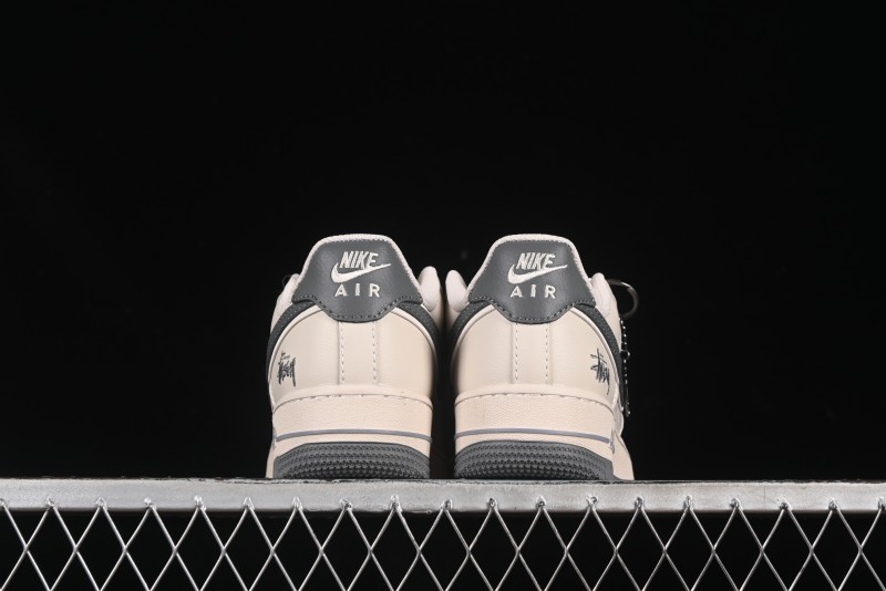 Nike Air Force 1 '07 Low Stussy Collaboration Pig Grey Swoosh Grey Sole Casual Sneakers - XX3168-126