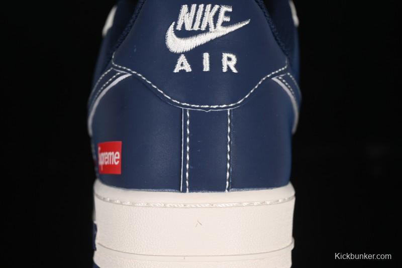 Nike Air Force 1 '07 Low Supreme Collaboration Grey Blue Casual Sneakers - HH7518-054