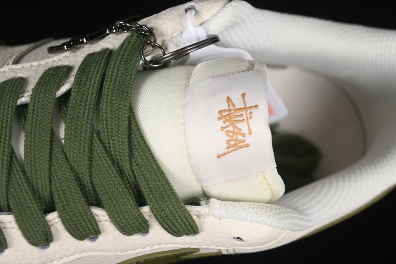 Nike Air Force 1 '07 Low Stussy Collaboration Green Swoosh Gold Embroidery Casual Sneakers - XX3168-151