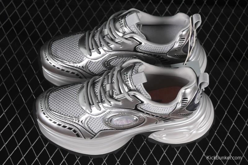 GG-CC Casual Sports Running Shoes with Triple-Layer Crescent Sole and 5cm Height Boost - 668-1