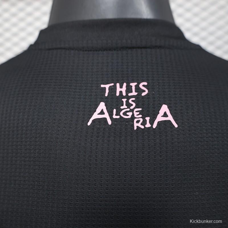 Player Version 2025 Algeria Black with Pink Ornamental Pattern Jersey