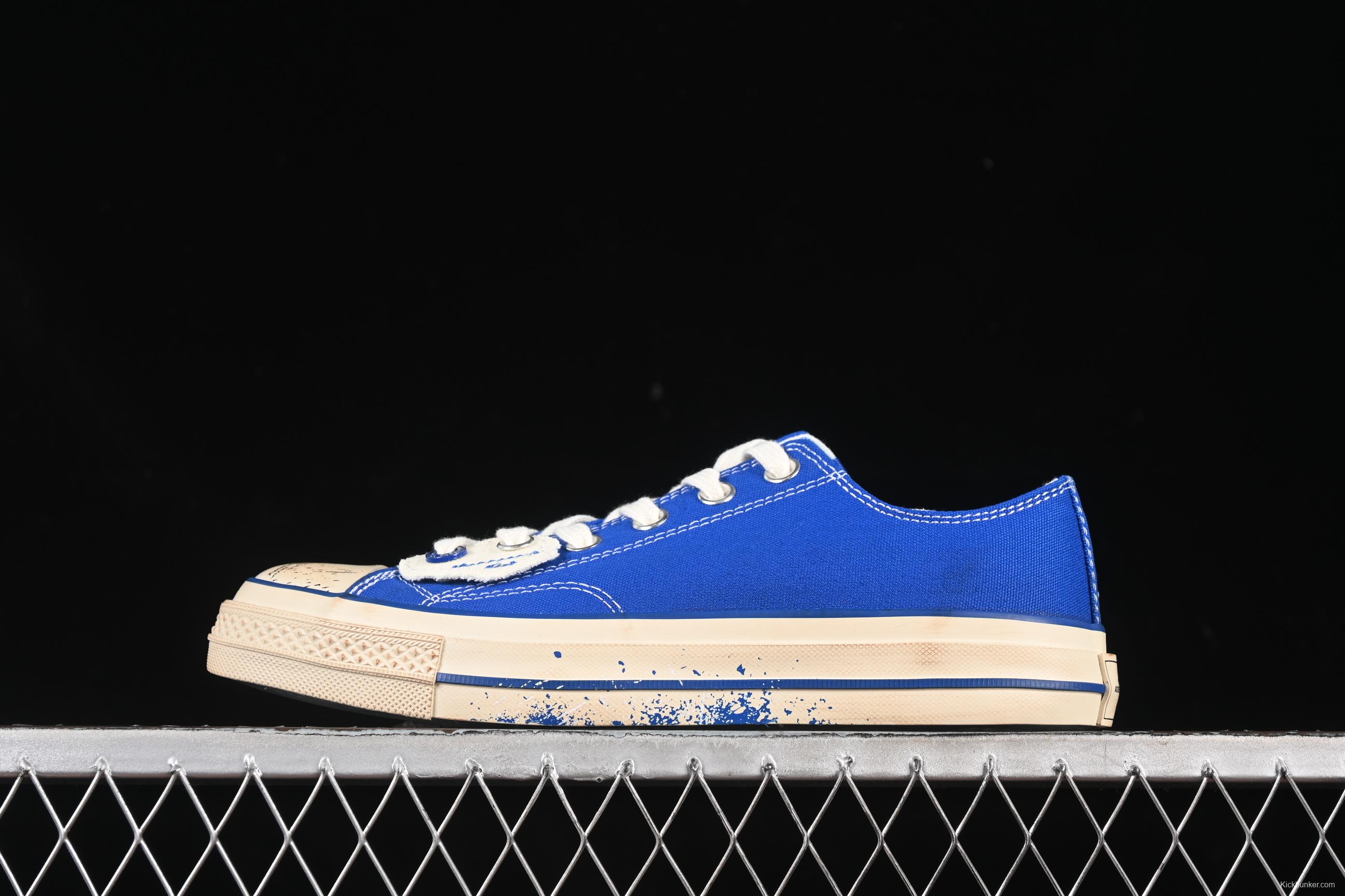 Ader Error x Converse Low Top Casual Canvas Sneakers with Special Pattern Print and Transparent Sole - A05352C