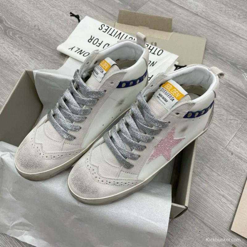 2024 Unisex GGDB White Pink Blue Leather Suede High Top Sneakers MJ00300